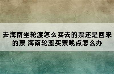 去海南坐轮渡怎么买去的票还是回来的票 海南轮渡买票晚点怎么办